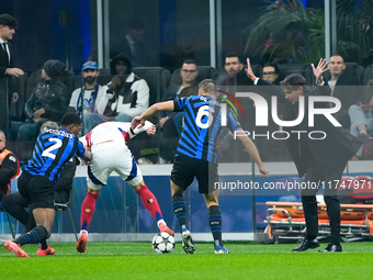 Simone Inzaghi head coach of FC Internazionale reacts during the UEFA Champions League 2024/25 League Phase MD4 match between FC Internazion...