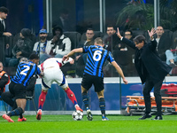 Simone Inzaghi head coach of FC Internazionale reacts during the UEFA Champions League 2024/25 League Phase MD4 match between FC Internazion...