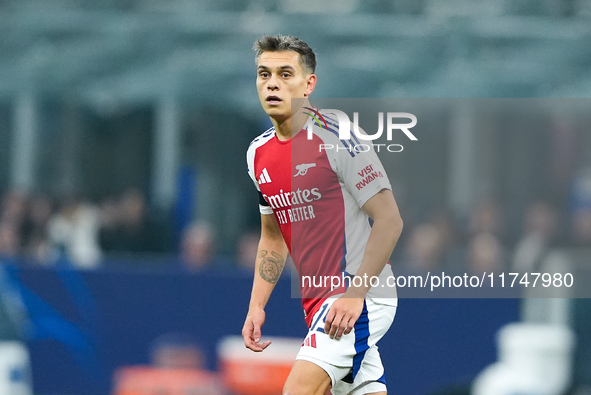 Leandro Trossard of Arsenal looks on during the UEFA Champions League 2024/25 League Phase MD4 match between FC Internazionale and Arsenal a...