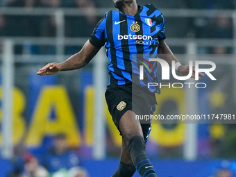 Yann Aurel Bisseck of FC Internazionale during the UEFA Champions League 2024/25 League Phase MD4 match between FC Internazionale and Arsena...