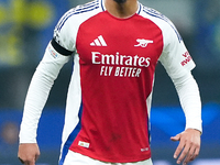 William Saliba of Arsenal looks on during the UEFA Champions League 2024/25 League Phase MD4 match between FC Internazionale and Arsenal at...