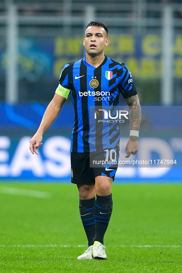 Lautaro Martinez of FC Internazionale looks on during the UEFA Champions League 2024/25 League Phase MD4 match between FC Internazionale and...