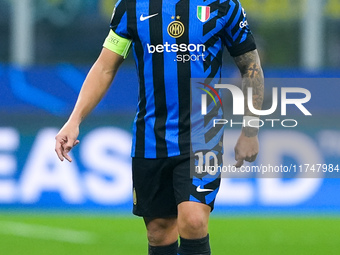 Lautaro Martinez of FC Internazionale looks on during the UEFA Champions League 2024/25 League Phase MD4 match between FC Internazionale and...