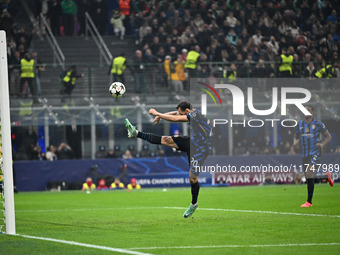 Marcus Thuram of FC Inter celebrates after a penalty during the UEFA Champions League stage match Phase MD4 between Inter FC Internazionale...