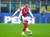 Ben White of Arsenal during the UEFA Champions League 2024/25 League Phase MD4 match between FC Internazionale and Arsenal at Stadio San Sir...