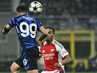 Mehdi Taremi of F.C. Inter is in action during the UEFA Champions League 2024/25 League Phase MD4 match between F.C. Inter and Arsenal F.C....