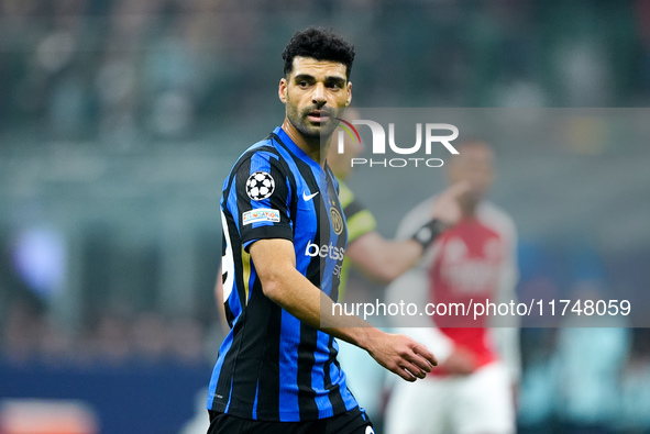 Mehdi Taremi of FC Internazionale looks on during the UEFA Champions League 2024/25 League Phase MD4 match between FC Internazionale and Ars...