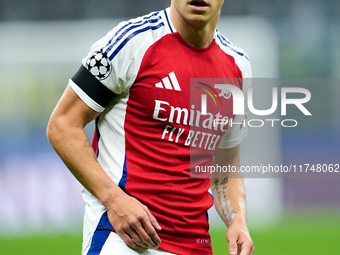 Leandro Trossard of Arsenal looks on during the UEFA Champions League 2024/25 League Phase MD4 match between FC Internazionale and Arsenal a...