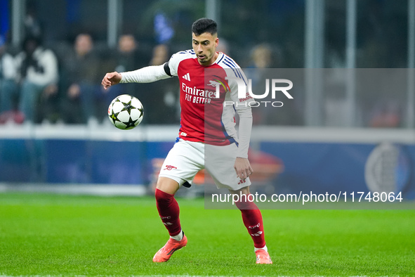 Gabriel Martinelli of Arsenal during the UEFA Champions League 2024/25 League Phase MD4 match between FC Internazionale and Arsenal at Stadi...