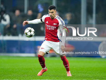 Gabriel Martinelli of Arsenal during the UEFA Champions League 2024/25 League Phase MD4 match between FC Internazionale and Arsenal at Stadi...