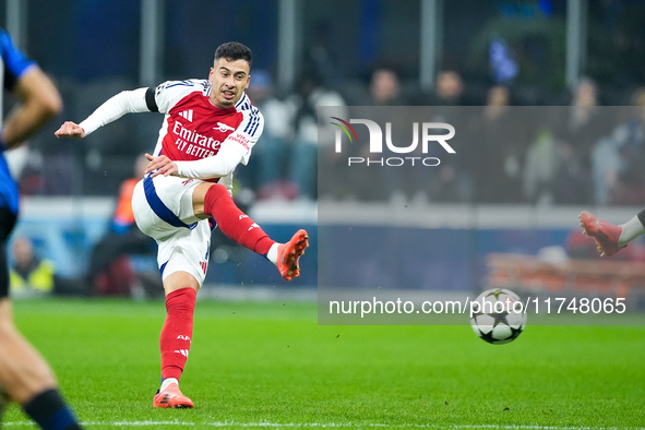 Gabriel Martinelli of Arsenal during the UEFA Champions League 2024/25 League Phase MD4 match between FC Internazionale and Arsenal at Stadi...