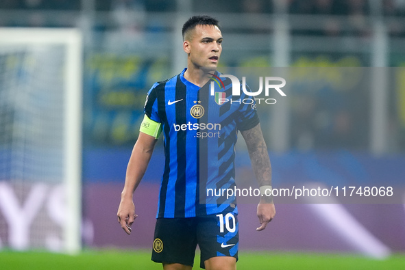 Lautaro Martinez of FC Internazionale looks on during the UEFA Champions League 2024/25 League Phase MD4 match between FC Internazionale and...