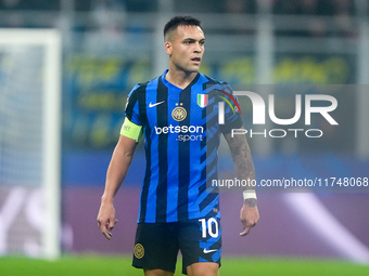 Lautaro Martinez of FC Internazionale looks on during the UEFA Champions League 2024/25 League Phase MD4 match between FC Internazionale and...