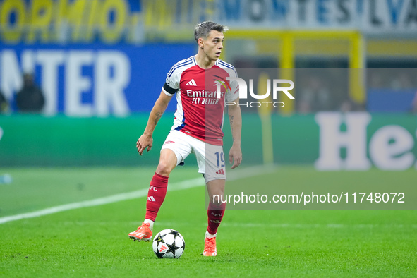 Leandro Trossard of Arsenal during the UEFA Champions League 2024/25 League Phase MD4 match between FC Internazionale and Arsenal at Stadio...