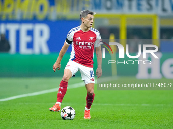 Leandro Trossard of Arsenal during the UEFA Champions League 2024/25 League Phase MD4 match between FC Internazionale and Arsenal at Stadio...