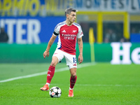 Leandro Trossard of Arsenal during the UEFA Champions League 2024/25 League Phase MD4 match between FC Internazionale and Arsenal at Stadio...