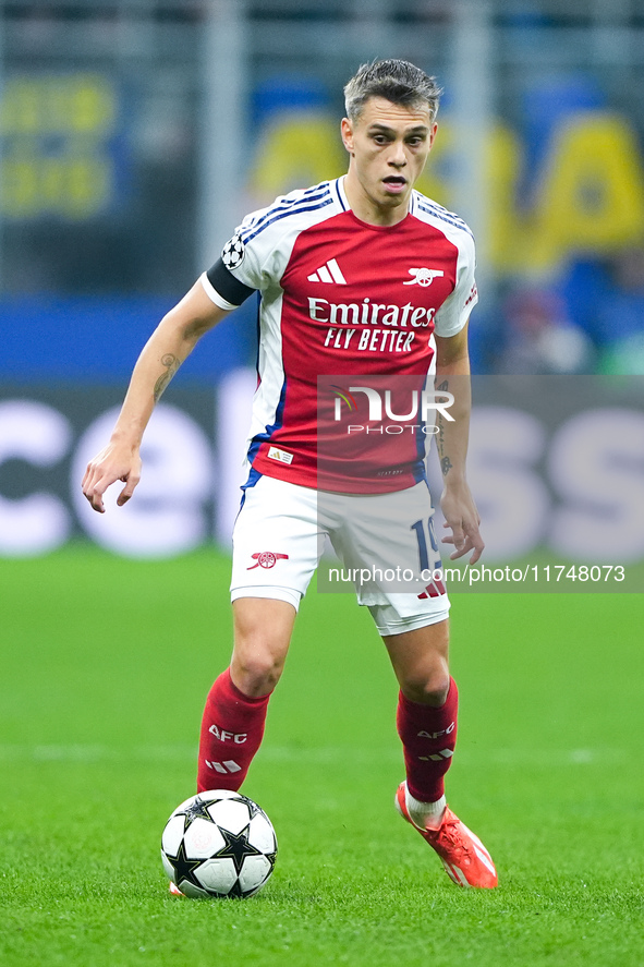 Leandro Trossard of Arsenal during the UEFA Champions League 2024/25 League Phase MD4 match between FC Internazionale and Arsenal at Stadio...