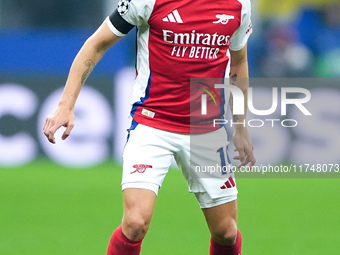 Leandro Trossard of Arsenal during the UEFA Champions League 2024/25 League Phase MD4 match between FC Internazionale and Arsenal at Stadio...