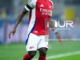 Bukayo Saka of Arsenal during the UEFA Champions League 2024/25 League Phase MD4 match between FC Internazionale and Arsenal at Stadio San S...