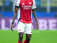 Thomas Partey of Arsenal during the UEFA Champions League 2024/25 League Phase MD4 match between FC Internazionale and Arsenal at Stadio San...