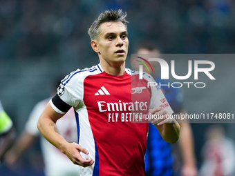 Leandro Trossard of Arsenal looks on during the UEFA Champions League 2024/25 League Phase MD4 match between FC Internazionale and Arsenal a...