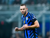 Stefan de Vrij of FC Internazionale looks on during the UEFA Champions League 2024/25 League Phase MD4 match between FC Internazionale and A...