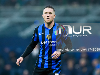 Piotr Zielinski of FC Internazionale looks on during the UEFA Champions League 2024/25 League Phase MD4 match between FC Internazionale and...