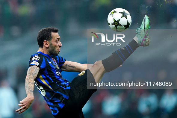 Hakan Calhanoglu of FC Internazionale during the UEFA Champions League 2024/25 League Phase MD4 match between FC Internazionale and Arsenal...