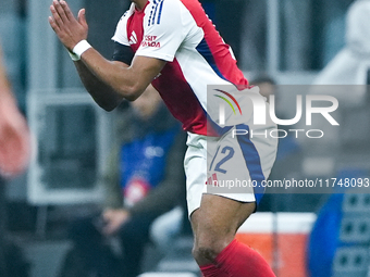 Jurrien Timber of Arsenal reacts during the UEFA Champions League 2024/25 League Phase MD4 match between FC Internazionale and Arsenal at St...