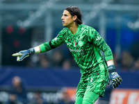 Yann Sommer of FC Internazionale gestures during the UEFA Champions League 2024/25 League Phase MD4 match between FC Internazionale and Arse...