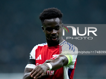 Bukayo Saka of Arsenal during the UEFA Champions League 2024/25 League Phase MD4 match between FC Internazionale and Arsenal at Stadio San S...