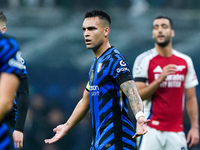 Lautaro Martinez of FC Internazionale reacts during the UEFA Champions League 2024/25 League Phase MD4 match between FC Internazionale and A...