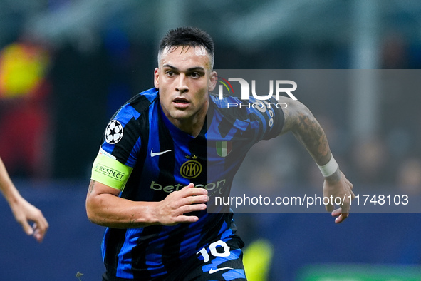 Lautaro Martinez of FC Internazionale during the UEFA Champions League 2024/25 League Phase MD4 match between FC Internazionale and Arsenal...