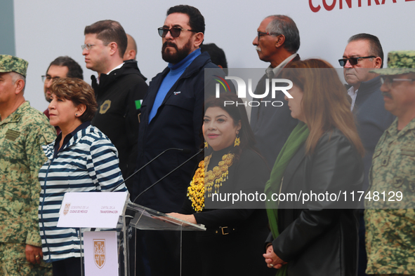 Clara Brugada, Head of Government of Mexico City, Delfina Gomez, Governor of the State of Mexico, and Margarita Gonzalez Saravia, Governor o...