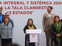 Clara Brugada, Head of Government of Mexico City, Delfina Gomez, Governor of the State of Mexico, and Margarita Gonzalez Saravia, Governor o...