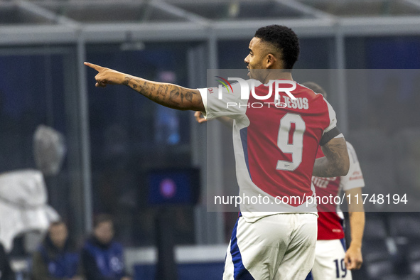 Gabriel Jesus plays during the UEFA Champions League 2024/25 match between FC Internazionale and FC Arsenal in Milano, Italy, on November 6,...