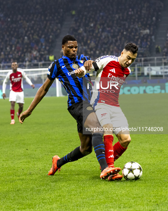 During the UEFA Champions League 2024/25 match between FC Internazionale and FC Arsenal in Milano, Italy, on November 6, 2024, 