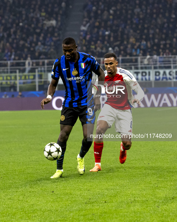 During the UEFA Champions League 2024/25 match between FC Internazionale and FC Arsenal in Milano, Italy, on November 6, 2024, 