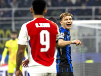 Nicolo Barella plays during the UEFA Champions League 2024/25 match between FC Internazionale and FC Arsenal in Milano, Italy, on November 6...