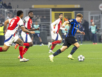 Nicolo Barella plays during the UEFA Champions League 2024/25 match between FC Internazionale and FC Arsenal in Milano, Italy, on November 6...