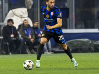 Hakan Calhanoglu plays during the UEFA Champions League 2024/25 match between FC Internazionale and FC Arsenal in Milano, Italy, on November...