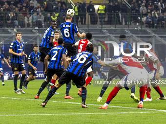 Stefan De Vrij plays during the UEFA Champions League 2024/25 match between FC Internazionale and FC Arsenal in Milano, Italy, on November 6...