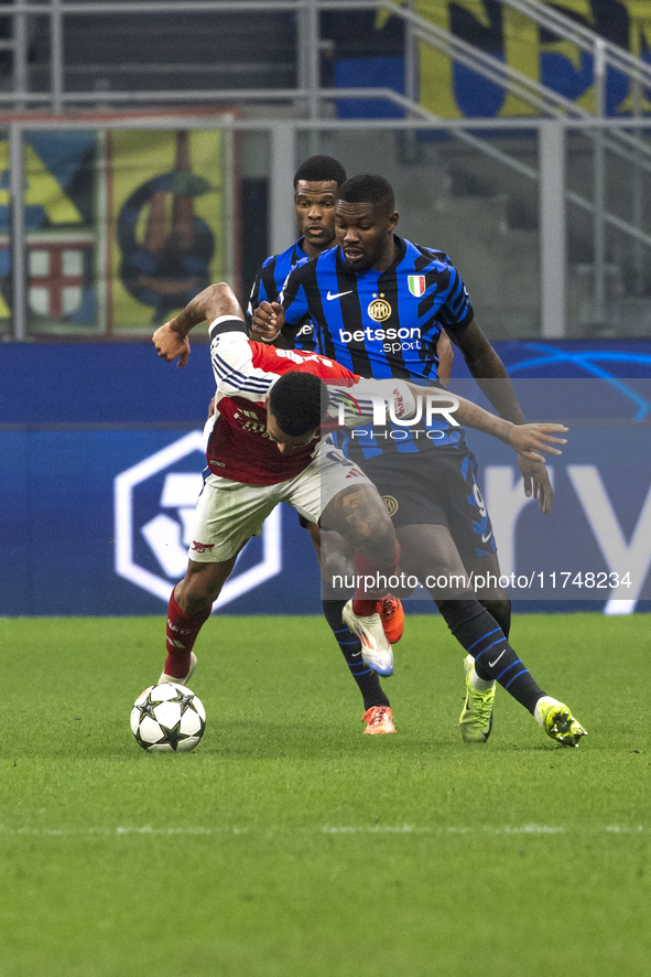 Gabriel Jesus plays during the UEFA Champions League 2024/25 match between FC Internazionale and FC Arsenal in Milano, Italy, on November 6,...