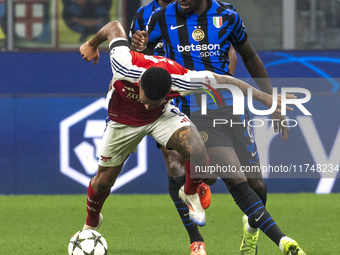 Gabriel Jesus plays during the UEFA Champions League 2024/25 match between FC Internazionale and FC Arsenal in Milano, Italy, on November 6,...