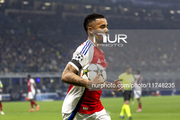 Gabriel Jesus plays during the UEFA Champions League 2024/25 match between FC Internazionale and FC Arsenal in Milano, Italy, on November 6,...