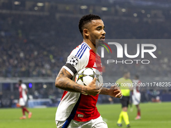 Gabriel Jesus plays during the UEFA Champions League 2024/25 match between FC Internazionale and FC Arsenal in Milano, Italy, on November 6,...