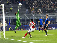 Yann Sommer plays during the UEFA Champions League 2024/25 match between FC Internazionale and FC Arsenal at Stadio Giuseppe Meazza in Milan...