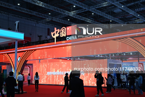 A corner of the China Pavilion at the 7th China International Import Expo in Shanghai, China, on November 6, 2024. 