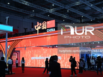 A corner of the China Pavilion at the 7th China International Import Expo in Shanghai, China, on November 6, 2024. (