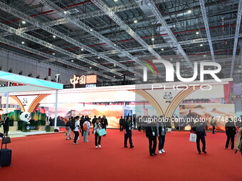 A corner of the China Pavilion at the 7th China International Import Expo in Shanghai, China, on November 6, 2024. (